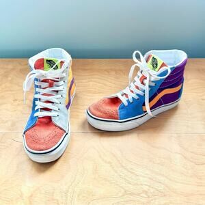 Vans Sk8-Hi Multicolor Suede Sneakers | Youth Size 4 | Near New